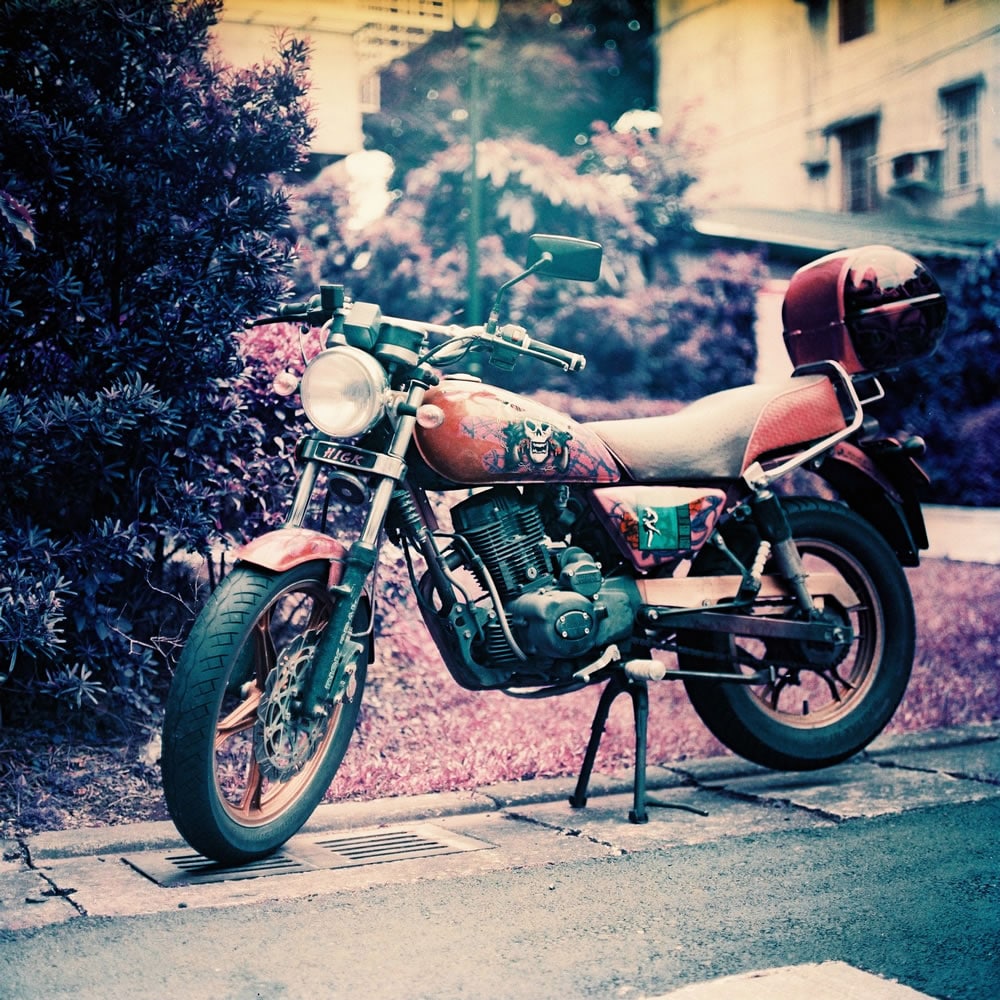 Photography: Between adventures – Shot on Lomochrome Purple XR100-400 at EI 400 (120 format)