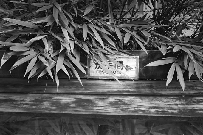 Warning: concealed restroom - Kodak BW400CN shot at ISO400. Black and white negative film in 35mm format.