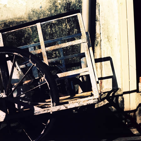 Cart - Kodak E100VS shot at ISO200. Color reversal (slide) film in 120 format shot as 6x6. Pushed one stop and cross processed.