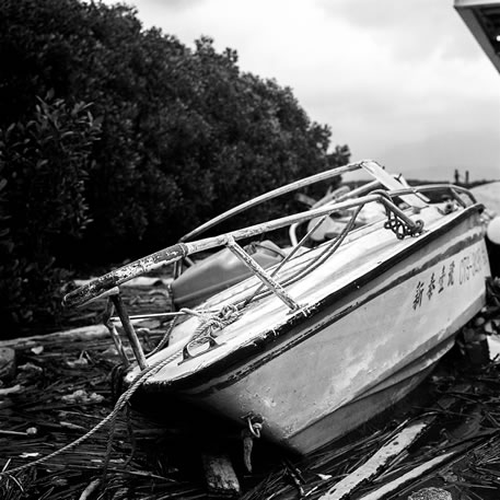 Flotsam mooring - Kodak T400CN shot at ISO200. Black and white negative in 120 format shot as 6x6. Push processed one stop.