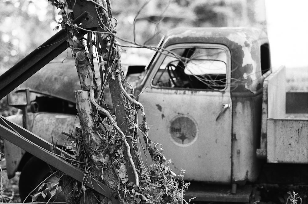 Tangled Steel - Ilford FP4 Plus Pushed 2 Stops