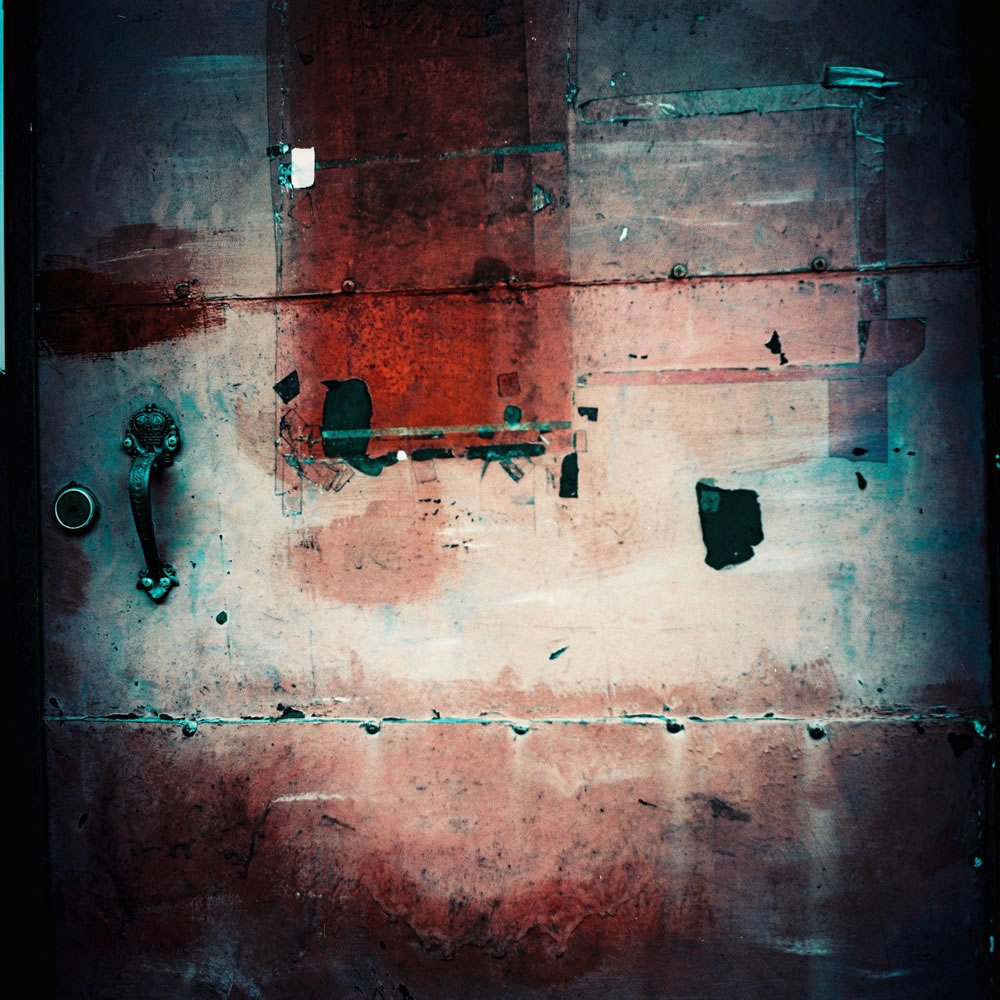 Pre-exposed - Shot on Fuji Velvia 50 (RVP 50) at EI 50. Color reversal (slide) film in 120 format shot as 6x6.