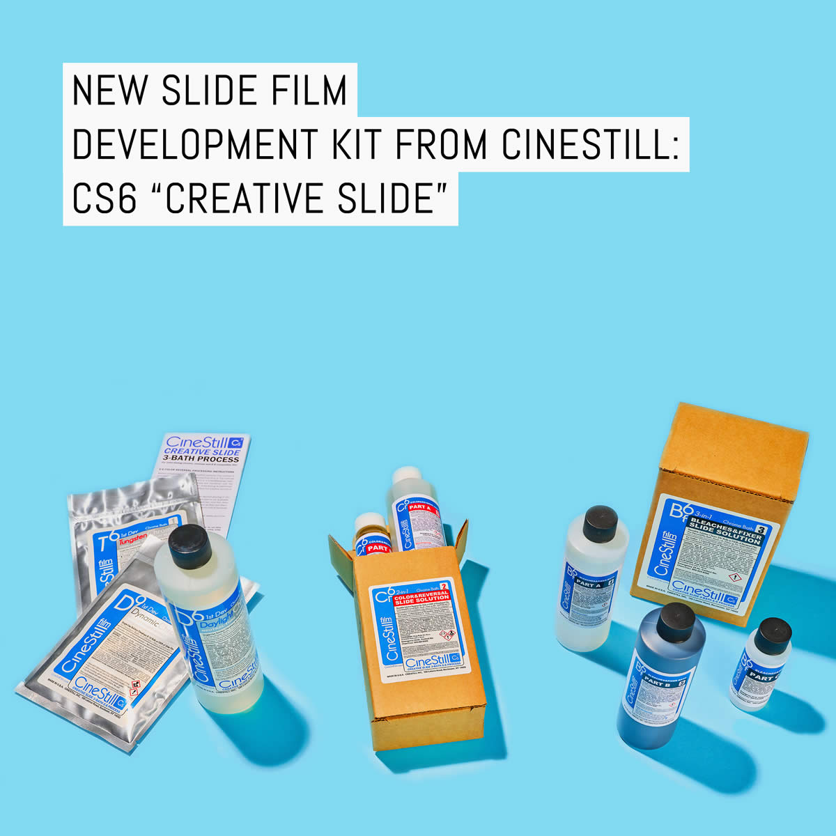 New slide film development kit from CineStill: CineStill Cs6 “Creative Slide” 3-Bath Process