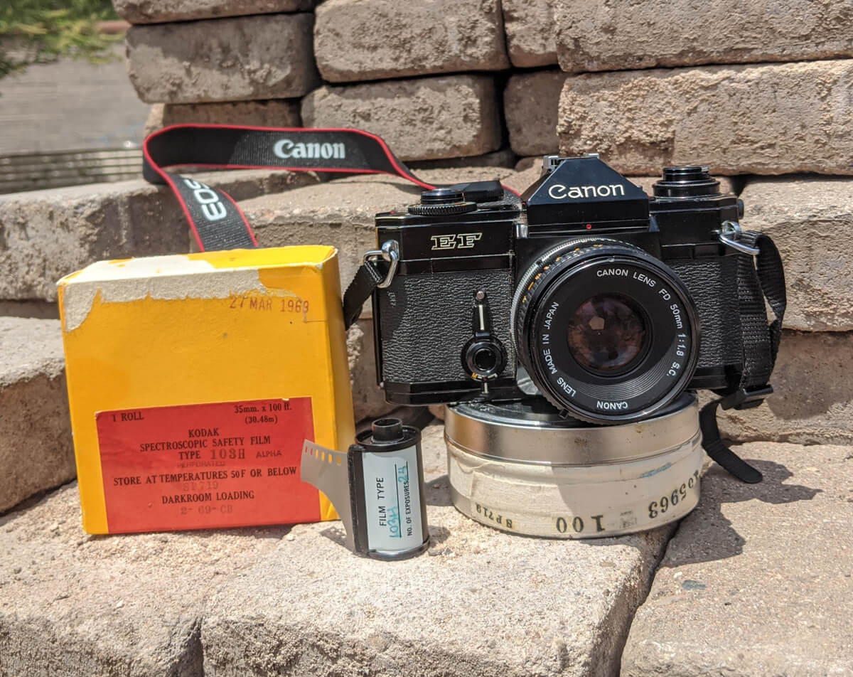 5 Frames… Of Type 103 H-Alpha Kodak Spectroscopic Film with a Canon EF + Canon FD 50mm f1.8 SC (35mm Format / EI 100)