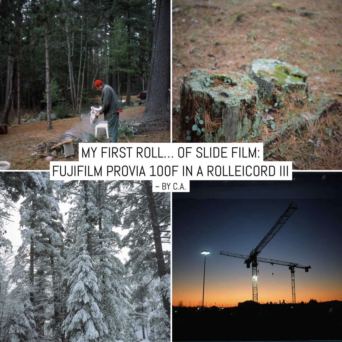 My first roll… Of slide film: Fujifilm Provia 100F in a Rolleicord III