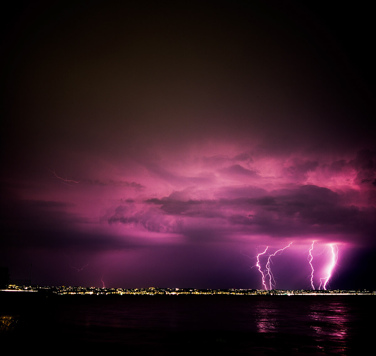 5 Frames… Of lightning on Fuji Provia 100F (120 Format / EI 100 / Hasselblad 500CM + Carl Zeiss Distagon CF 50mm f/4